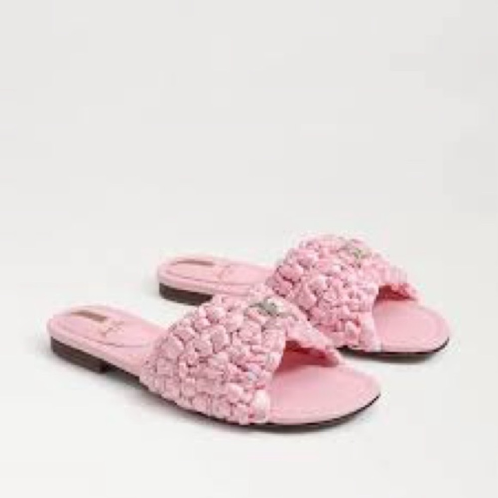 NWT Sam Edelman Bridget Slide Sandal Pink Rose Ribbon